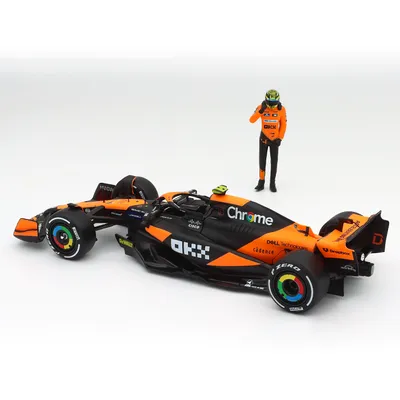 McLaren MCL38 - Bil och Norris samlarfigur - Bburago - 1:24