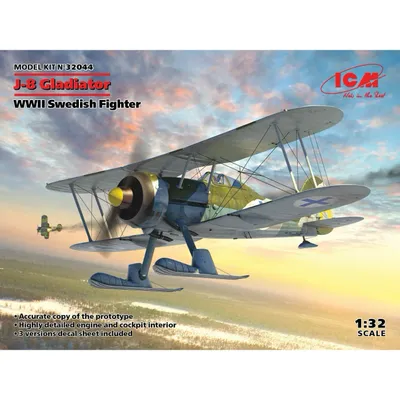 J-8 Gladiator - WWII Swedish Fighter - 32044 - ICM