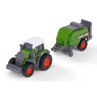 Traktor med balpress - Fendt Micro Farmer - Dickie Toys