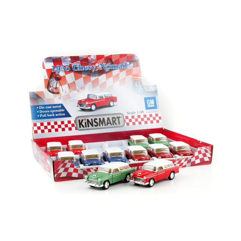 1955 Chevy Nomad - Chevrolet - Kinsmart - 1:40 - Blå