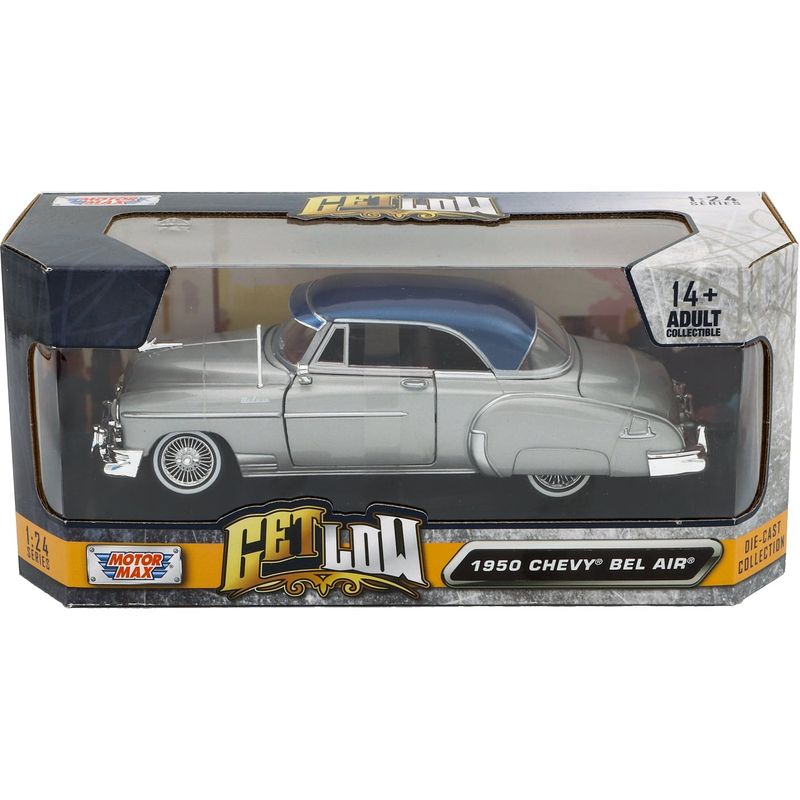 1950 Chevy Bel Air - Silver/Blå - Get Low - Motormax - 1:24