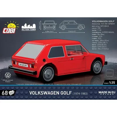Volkswagen Golf - Röd - 24613 - COBI - 1:35