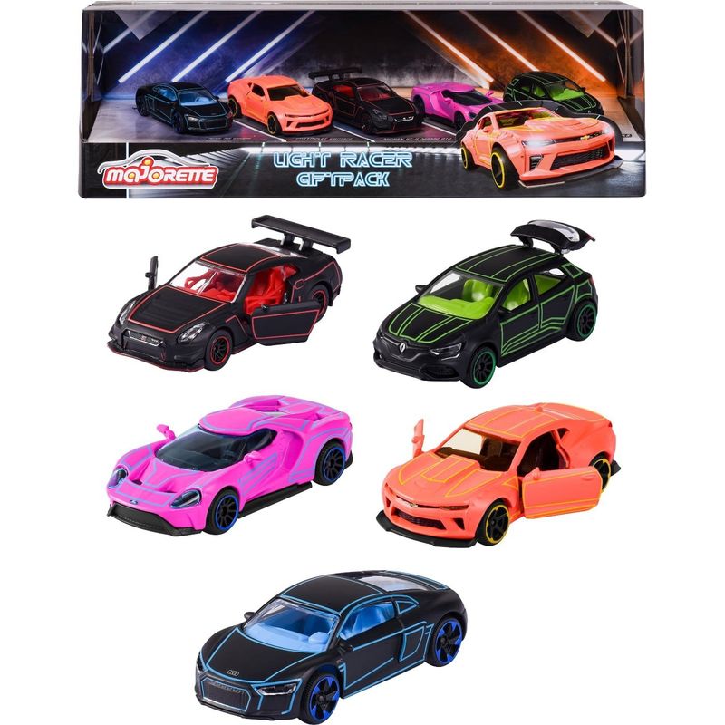 Light Racer Giftpack - 5-pack med leksaksbilar - Majorette