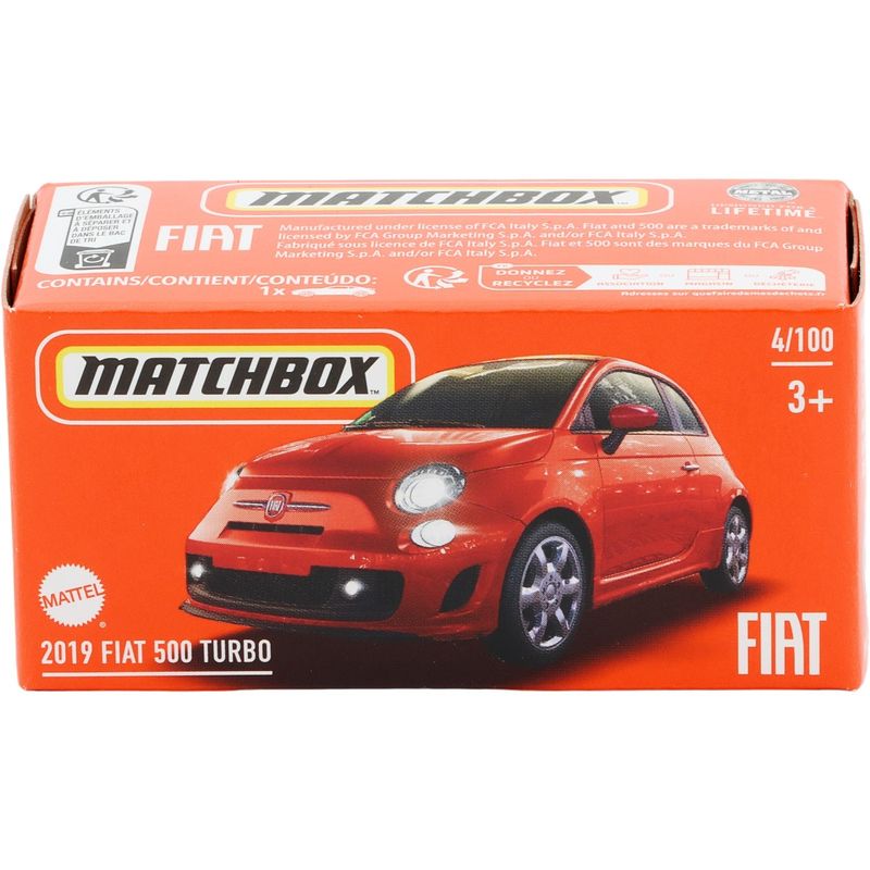 2019 Fiat 500 Turbo - Orange - Power Grab - Matchbox