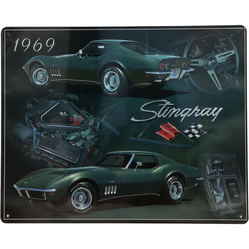 1969 Stingray - Chevrolet Corvette - Plåtskylt - 38x31 cm