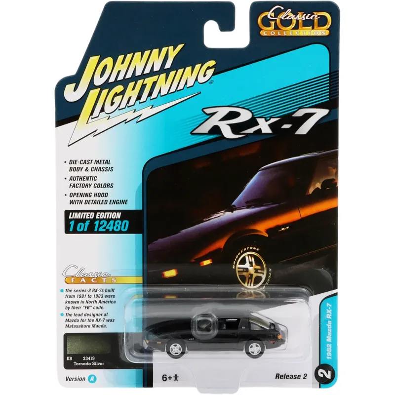 1982 Mazda RX-7 - Svart - Johnny Lightning - 1:64