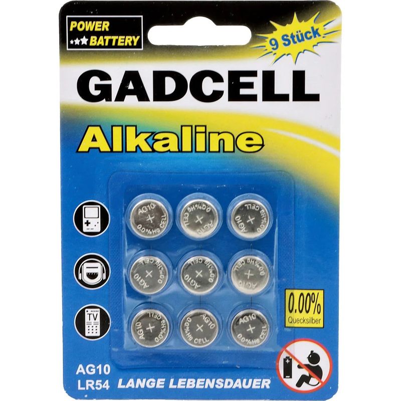Batterier AG10 (LR54) - Alkaliskt - Gadcell