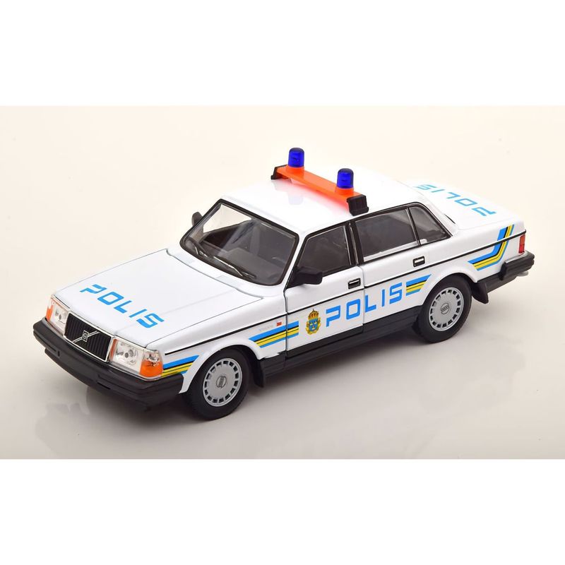 Volvo 240 GL - Polisbil som modellbil från Welly - 1:24