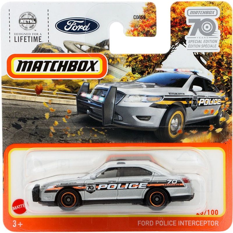 Ford Police Interceptor - Silver - 70 Years - Matchbox