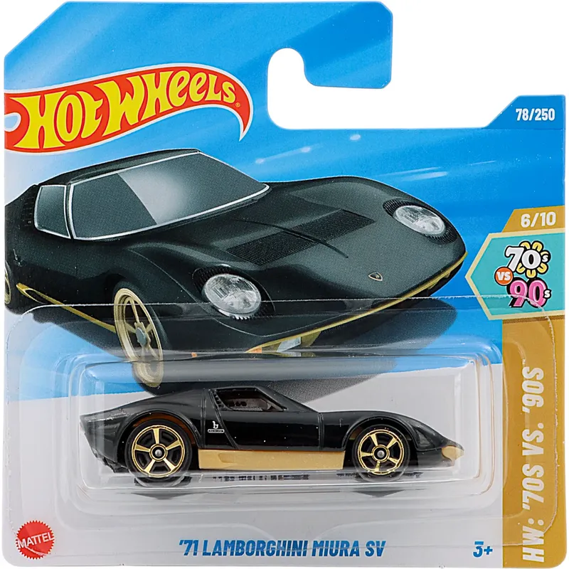 '71 Lamborghini Miura SV - Svart - HW: '70S VS. '90S - 78/250 - Hot Wheels
