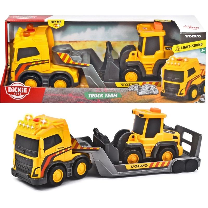 Truck Team - Volvo trailer med hjullastare - Dickie Toys