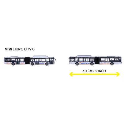 MAN Lion's City G - Silver - Buss - Majorette - 18 cm