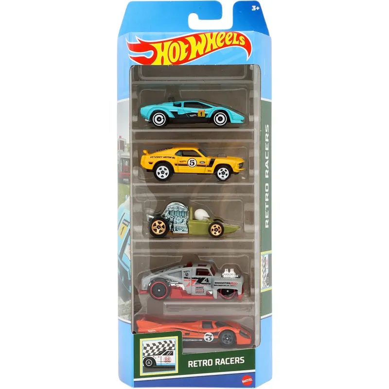 Retro Racers - 5-pack leksaksbilar - Hot Wheels