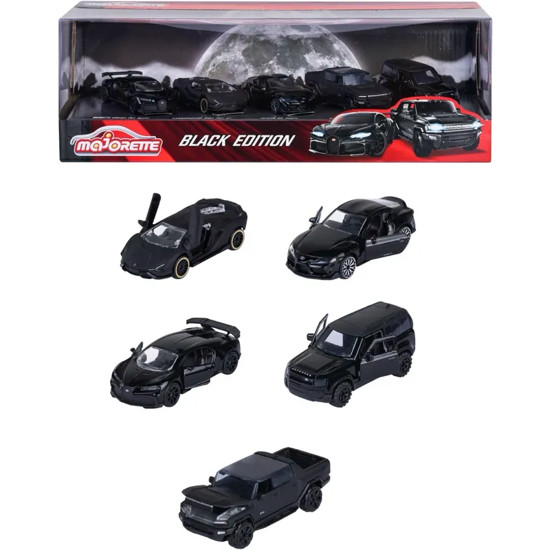 Giftpack - 5 leksaksbilar - Black Edition - Majorette