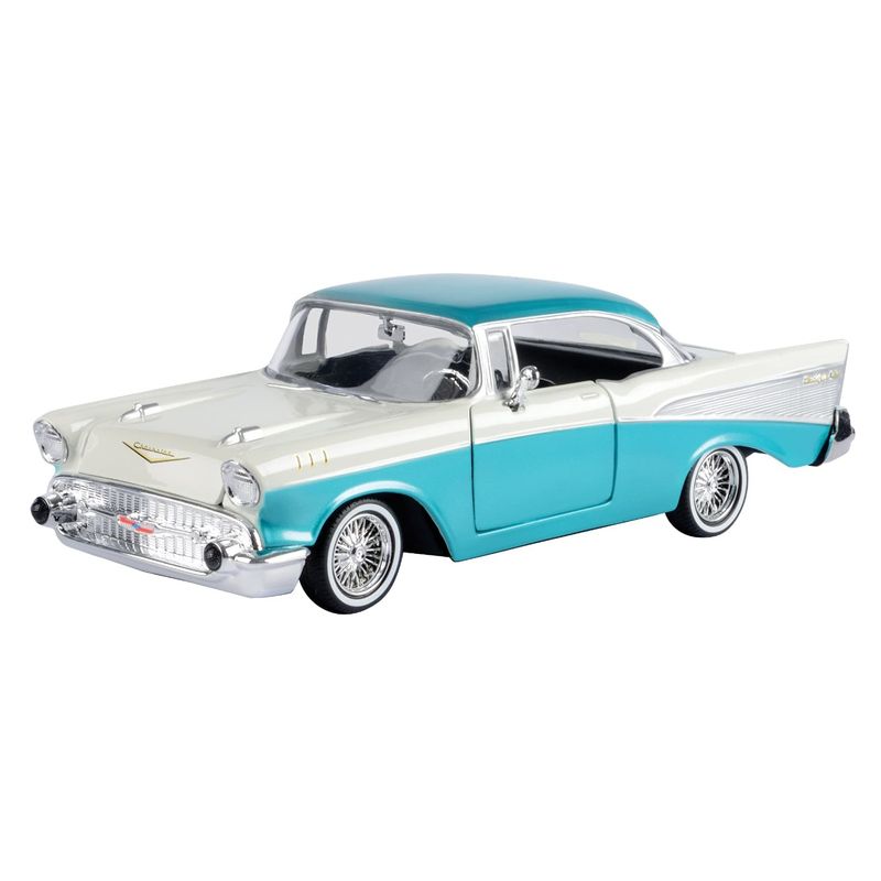 1957 Chevy Bel Air - Turkos/Vit - Get Low - Motormax - 1:24