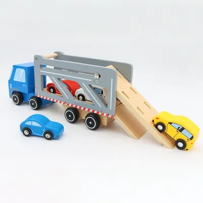 Biltransport med 4 bilar i trä - Small Foot
