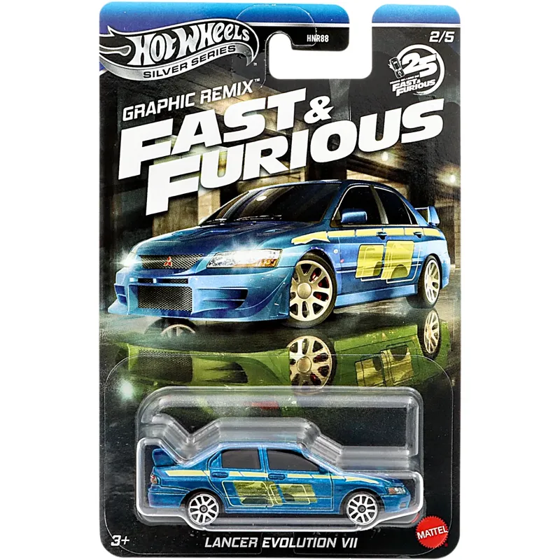 Mitsubishi Lancer Evolution VII - Blå - F&F - Graphic Remix - Hot Wheels