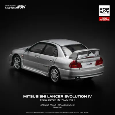 Mitsubishi Lancer Evolution IV - Silver - Pop Race - 1:64