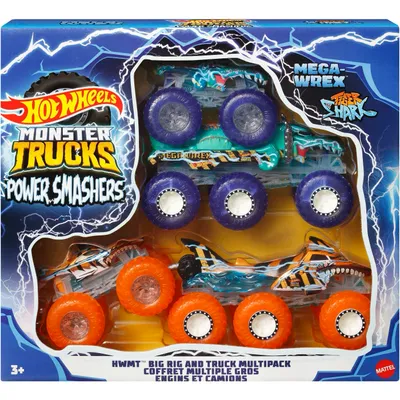 Monster Trucks Power Smashers - 4 truckar - Hot Wheels