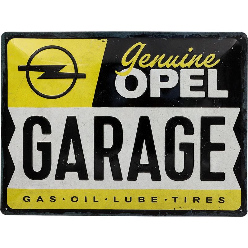 Genuine Opel Garage - Plåtskylt - 40x30 cm