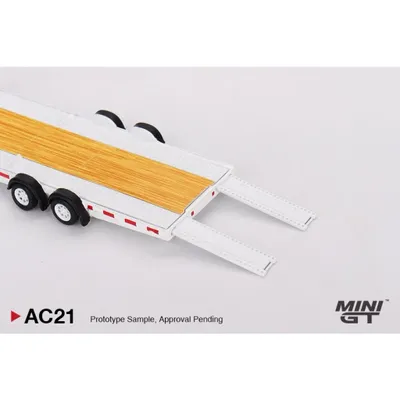 Car Hauler Trailer Type C - Vit - AC21 - Mini GT - 1:64