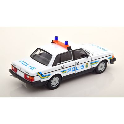 Volvo 240 GL - Polisbil som modellbil från Welly - 1:24