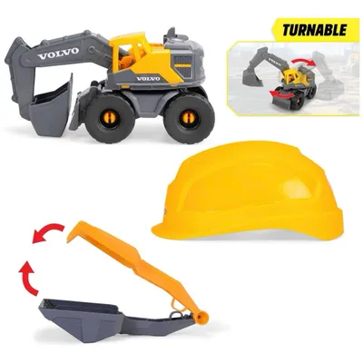 Volvo Grävmaskin + Hjälm - Lekset - Dickie Toys