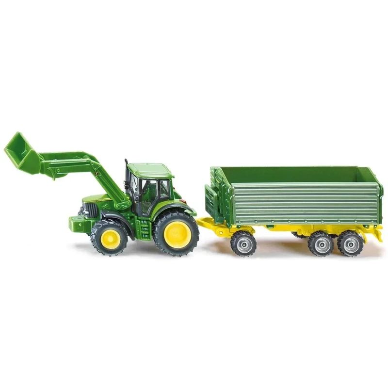 John Deere 6920 S med frontlastare och trailer - Siku - 1:87