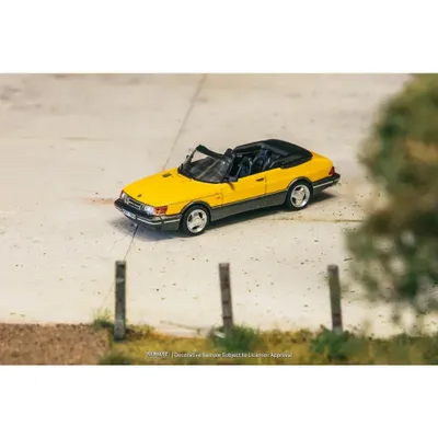 Saab 900 Turbo Convertible - Gul - Tarmac Works - 1:64