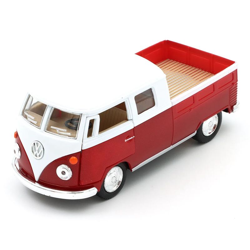 1963 Volkswagen Bus Double Cab Pickup - Kinsmart - 1:34 - Röd