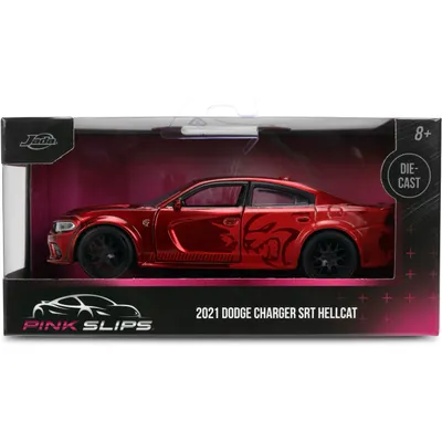 2021 Dodge Charger SRT Hellcat - Röd - Pink Slips - Jada - 13 cm