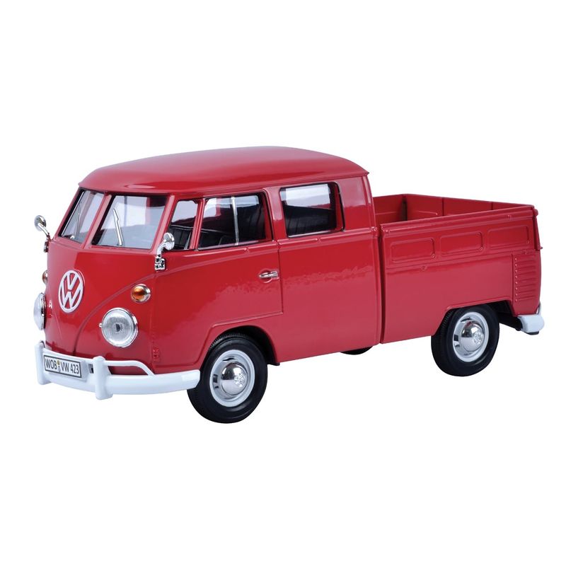 VW Type 2 (T1) Double Cab Pickup - Röd - Motormax - 1:24