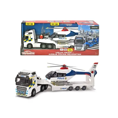 Volvo Truck + Airbus Police Helicopter - Majorette