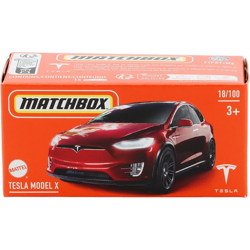 Tesla Model X - Röd - Power Grab - Matchbox