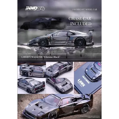 LBWK F40 Chrome Black - Ferrari - Inno64 - 1:64