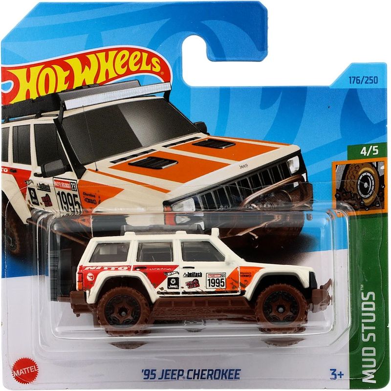 95 Jeep Cherokee - Mud Studs - Vit - TH - Hot Wheels