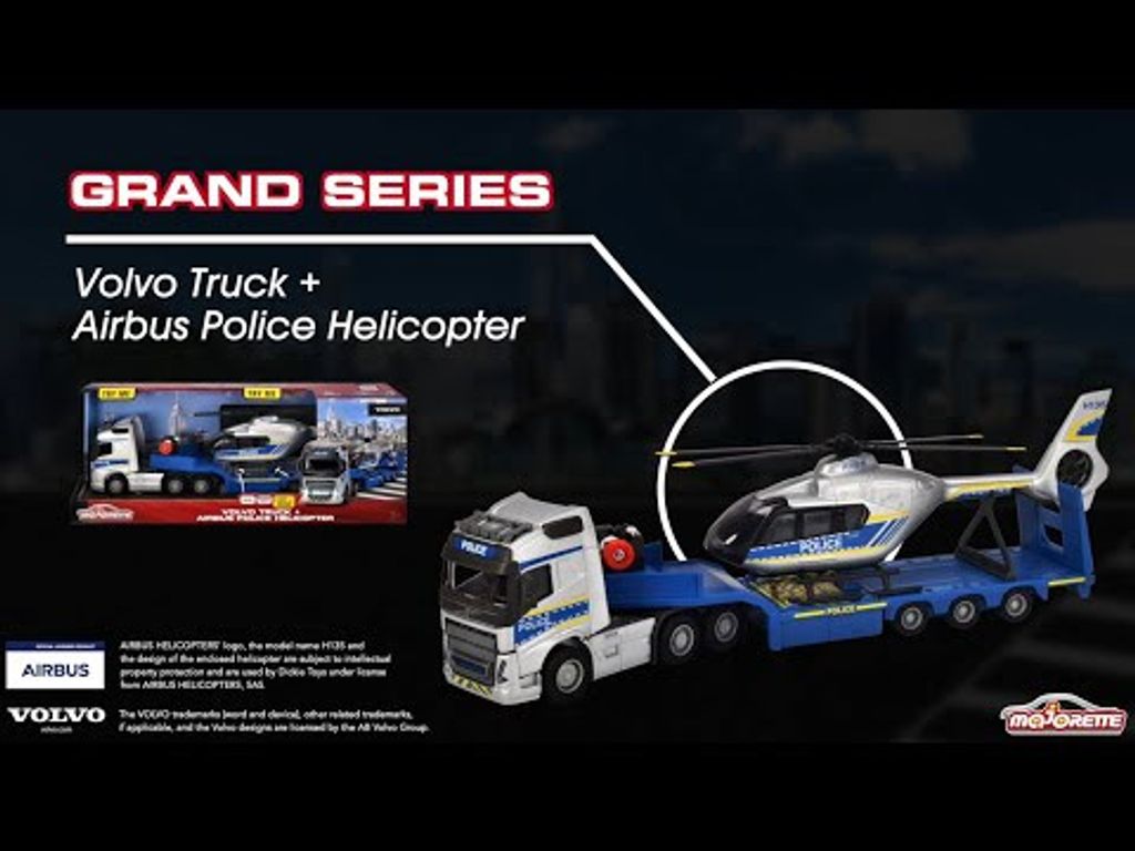 Volvo Truck + Airbus Police Helicopter - Majorette