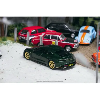 Porsche Taycan Turbo S - Grön - Mini GT + Tarmac - 1:64