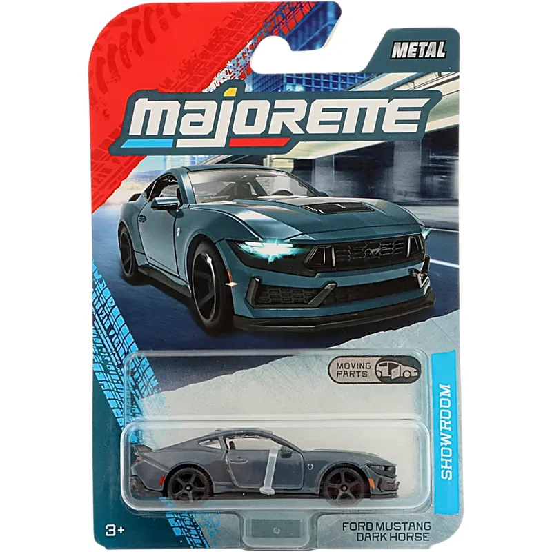 Ford Mustang Dark Horse - Blågrå - Showroom Premium Cars - Majorette - 7 cm