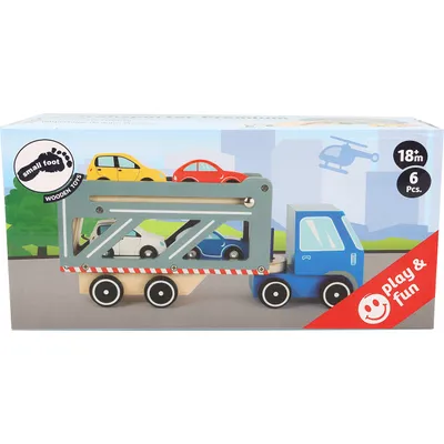 Biltransport med 4 bilar i trä - Small Foot