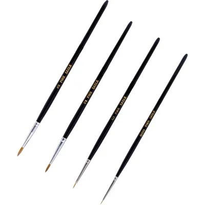 Fine Quality Pure Sable Brush Set - 4 Penslar - PPB2200/S - Model Craft