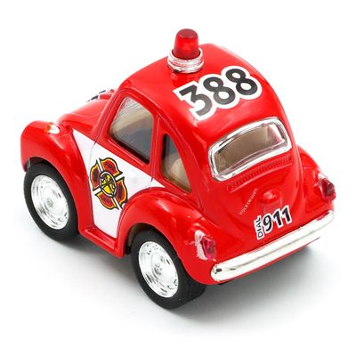 Volkswagen - Brandbil - Mini Beetle Rescue - Kinsfun - 5 cm