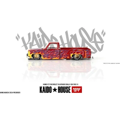 Chevrolet Silverado Dually on Fire V1 KAIDO - Mini GT - 1:64