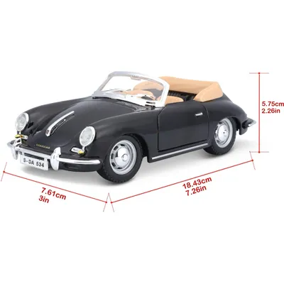 Porsche 356B Cabriolet - 1961 - Sort - Bburago - 1:24