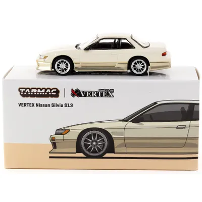 VERTEX Nissan Silvia S13 - Vit / Guld - Tarmac Works - 1:64