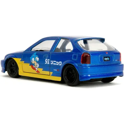 1997 Honda Civic Type R - Sonic The Hedgehog - Jada - 13 cm
