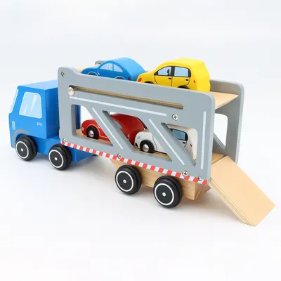 Biltransport med 4 bilar i trä - Small Foot