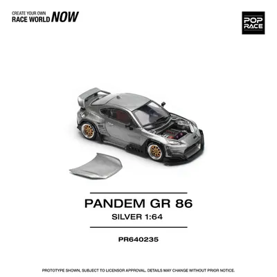 Pandem Toyota GR86 - Sølv - 235 - Pop Race - 1:64