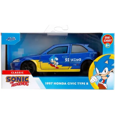 1997 Honda Civic Type R - Sonic The Hedgehog - Jada - 13 cm