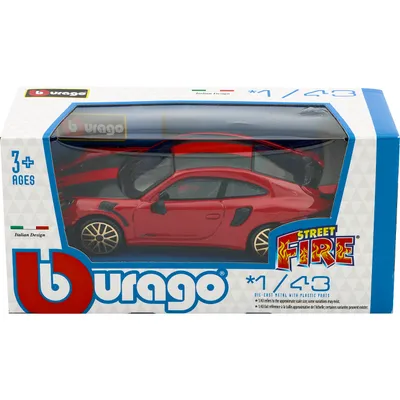 Porsche 911 (997) GT2 RS - Rød / Svart - Bburago - 11 cm